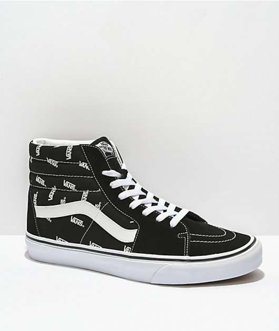 Vans * | Vans Sk8-Hi Print Black & White Skate Shoes Promotions