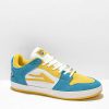 Sneakers * | Lakai X Pacifico Telford White, Cyan, & Yellow Low Top Skate Shoes Outlet