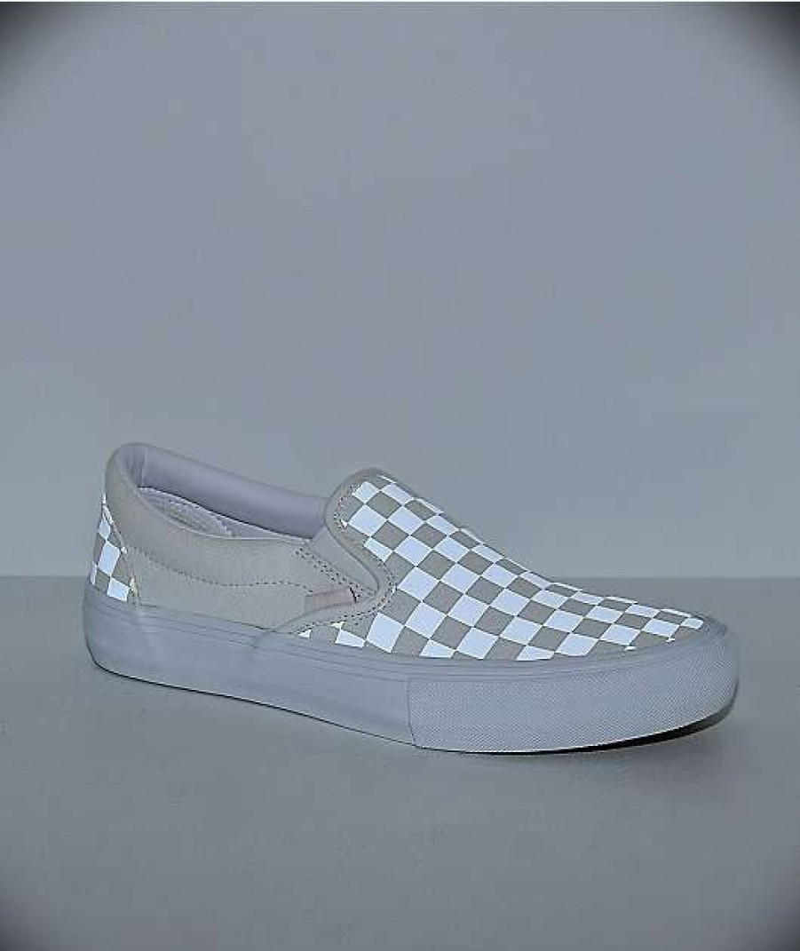 Vans * | Vans Slip-On Pro Reflect White Skate Shoes Promotions