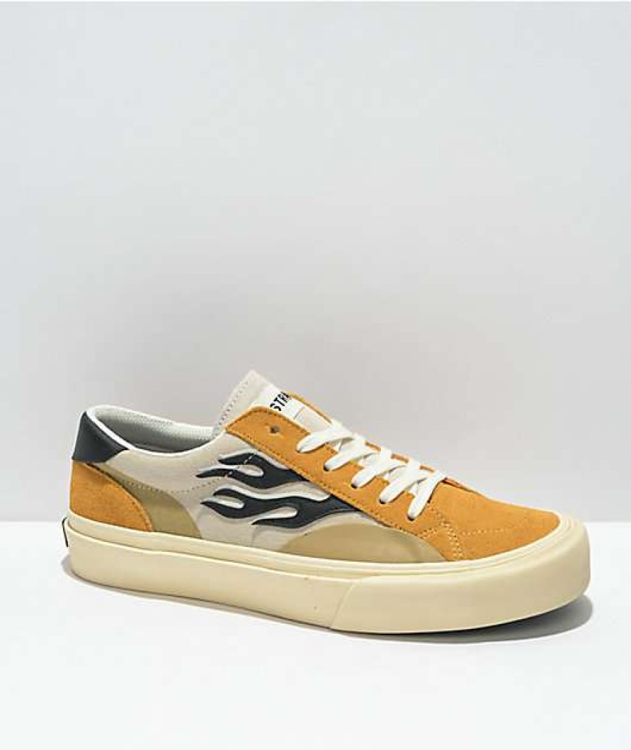 Skate Shoes * | Straye Logan Flame Amber Skate Shoes Outlet