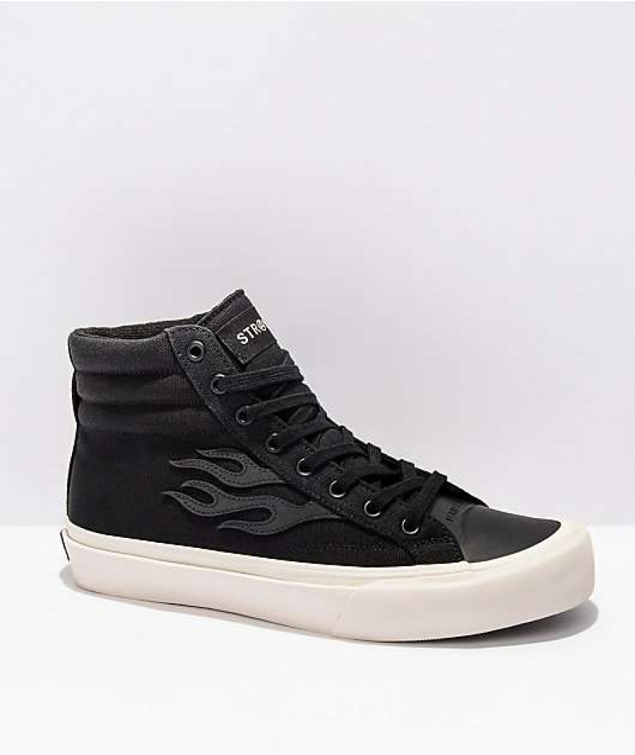 Skate Shoes * | Straye Venice X-Ray Flame Black & Reflective High-Top Skate Shoes Outlet