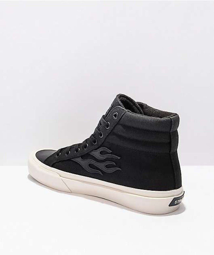 Skate Shoes * | Straye Venice X-Ray Flame Black & Reflective High-Top Skate Shoes Outlet