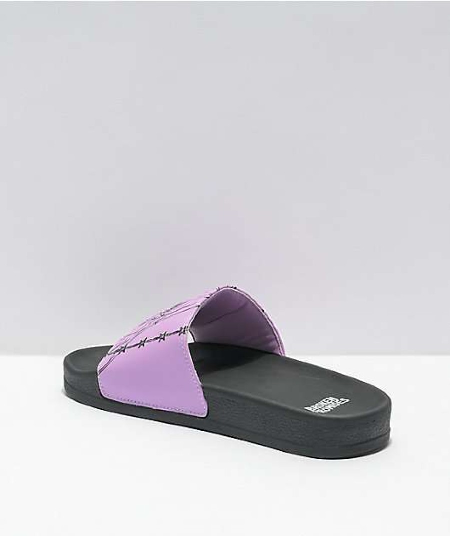 Sandals * | Broken Promises Anime Lavender Slides Outlet