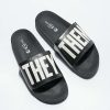 Sandals * | Mah They Them Black & White Slide Sandals Outlet