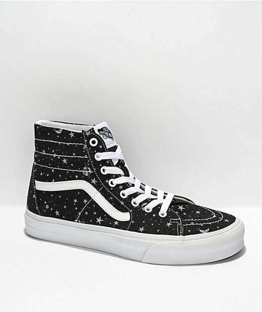 Vans * | Vans Sk8-Hi Stars Black & White Tapered Skate Shoes Promotions