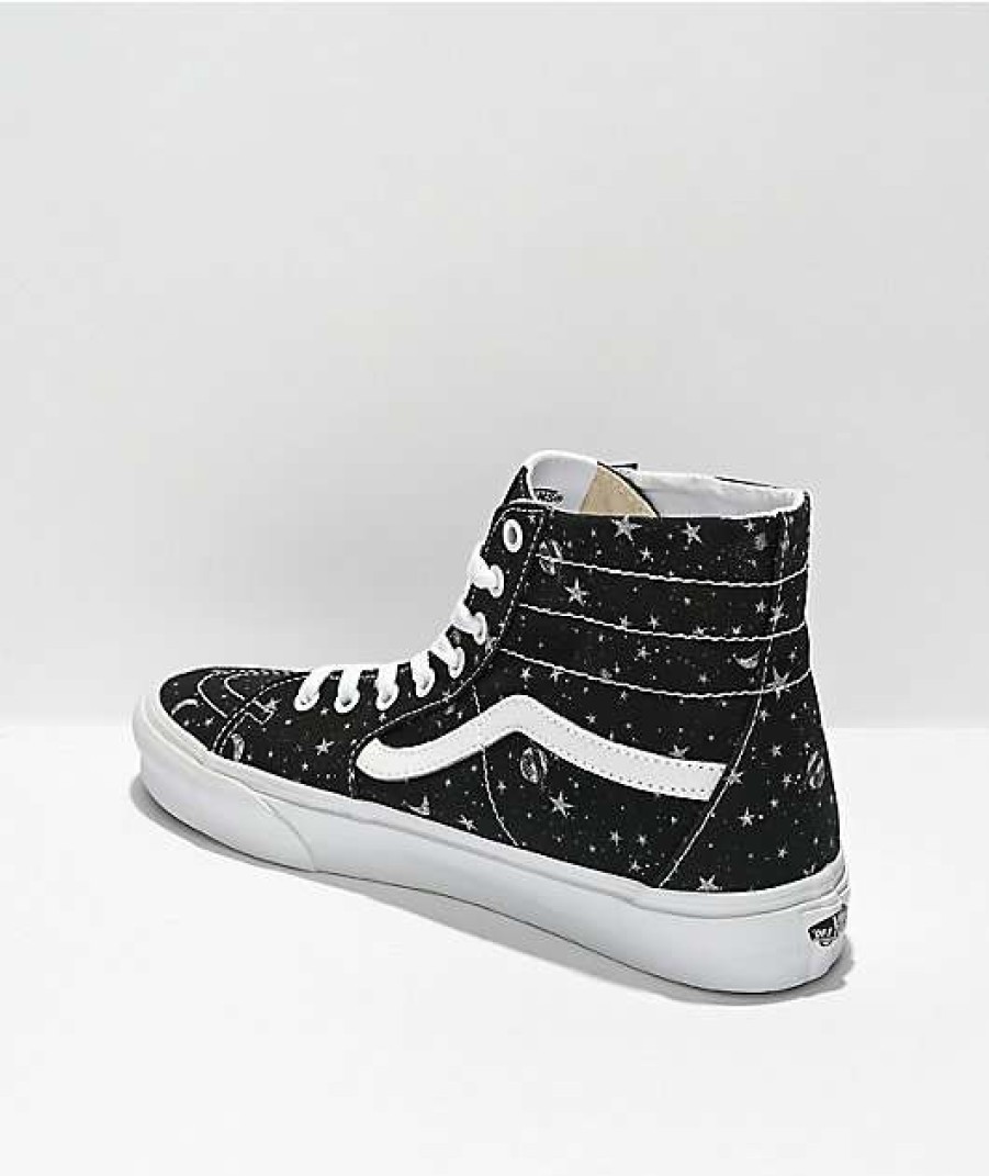 Vans * | Vans Sk8-Hi Stars Black & White Tapered Skate Shoes Promotions