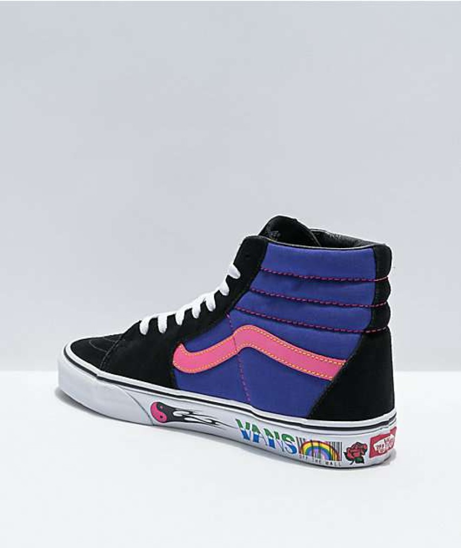 Vans * | Vans Sk8-Hi Disrupt Black & Spectra Blue Skate Shoes Promotions