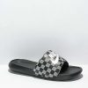 Nike * | Nike Victori One Printed Black & White Checkerboard Slide Sandals Promotions