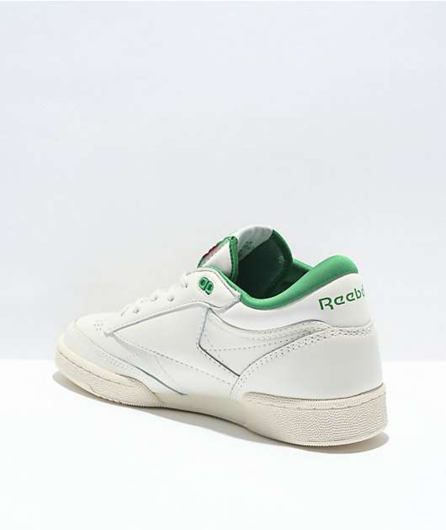 Shoes * | Reebok Club C Mid Chalk White & Green Shoes Outlet