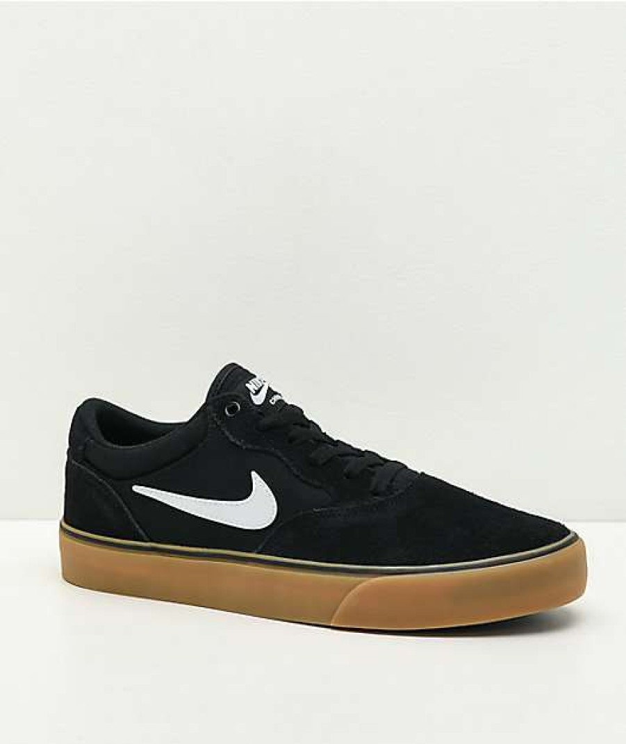 Nike * | Nike Sb Chron 2 Black & Gum Skate Shoes Promotions