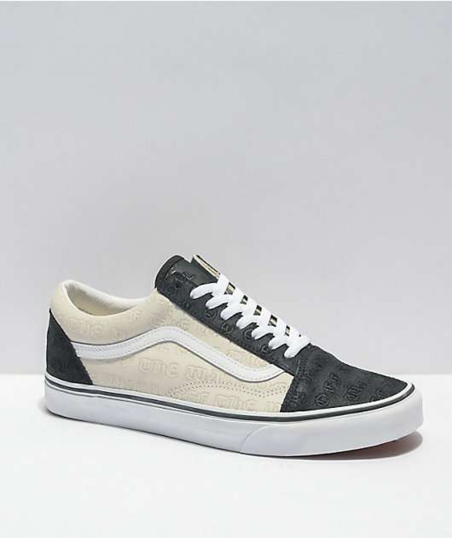 Vans * | Vans Old Skool Deboss Otw Black & White Skate Shoes Promotions