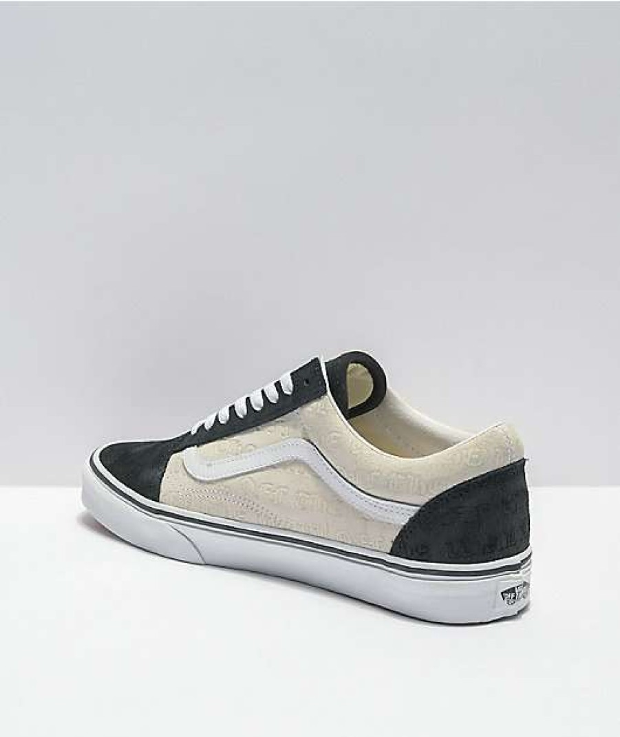 Vans * | Vans Old Skool Deboss Otw Black & White Skate Shoes Promotions