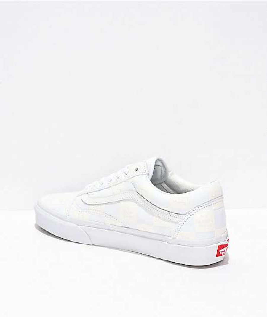 Vans * | Vans Old Skool Diy Checkerboard True White Skate Shoes Promotions