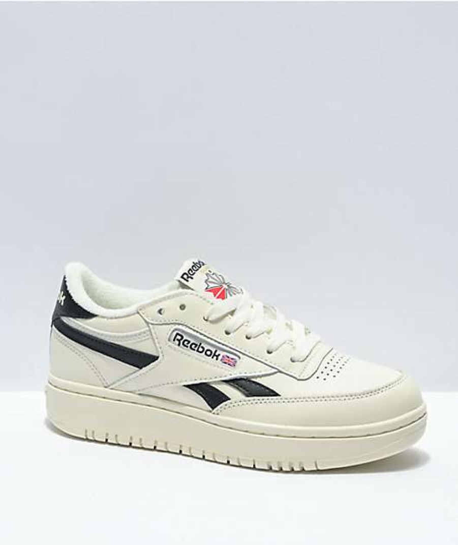 Sneakers * | Reebok Club C Double White & Black Shoes Outlet