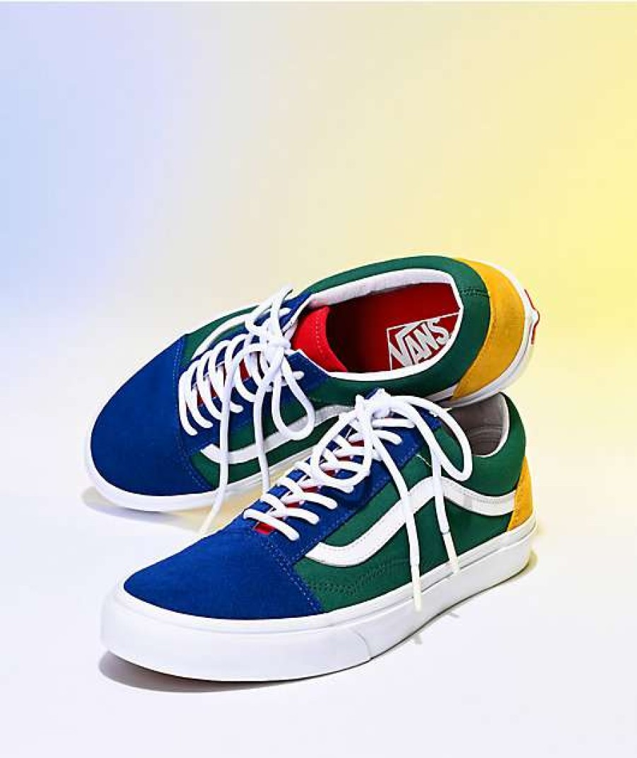 Vans * | Vans Old Skool Yacht Club Blue, Green, Yellow & Red Skate Shoes Promotions