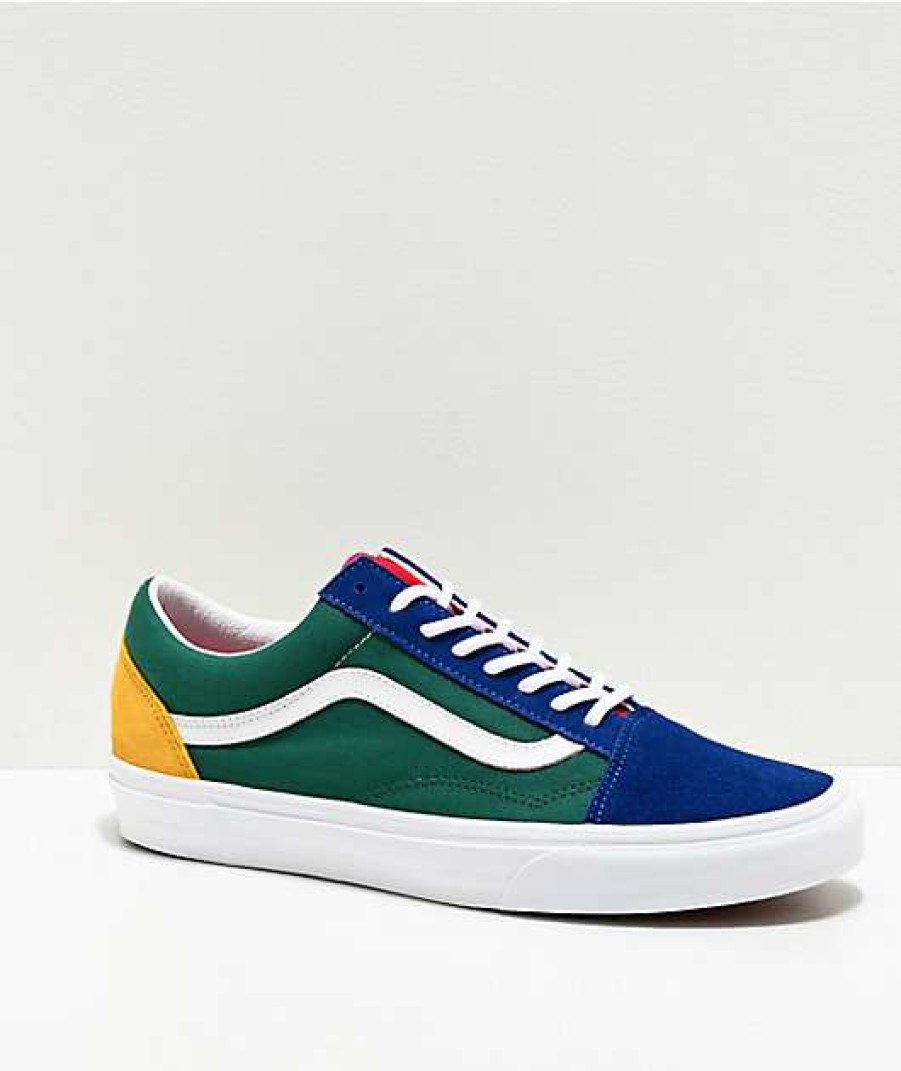 Vans * | Vans Old Skool Yacht Club Blue, Green, Yellow & Red Skate Shoes Promotions