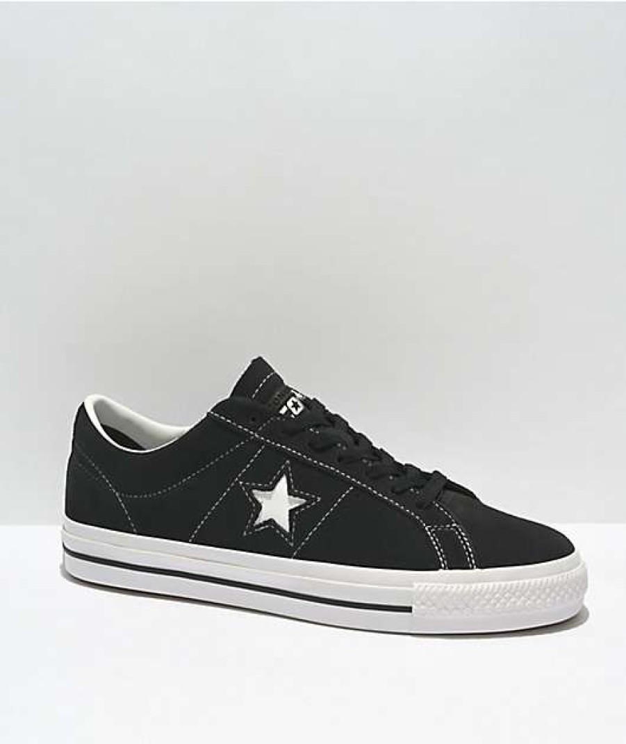 Skate Shoes * | Converse One Star Pro Black & White Suede Skate Shoes Outlet