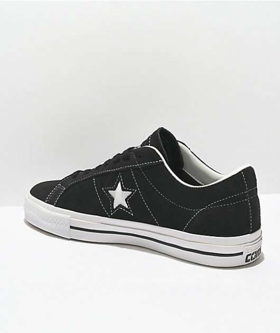 Skate Shoes * | Converse One Star Pro Black & White Suede Skate Shoes Outlet