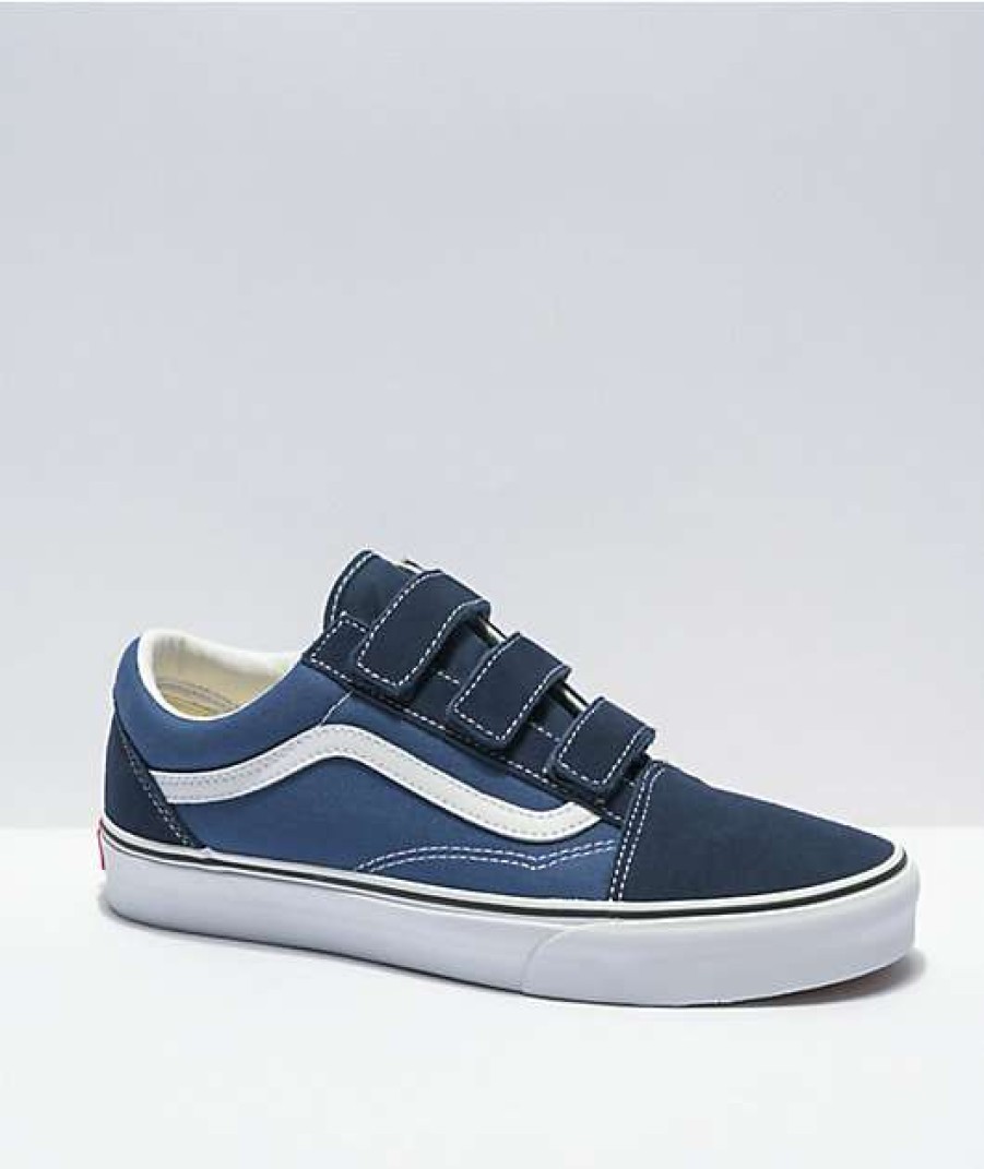 Vans * | Vans Old Skool V Dress Blue & Navy Skate Shoes Promotions