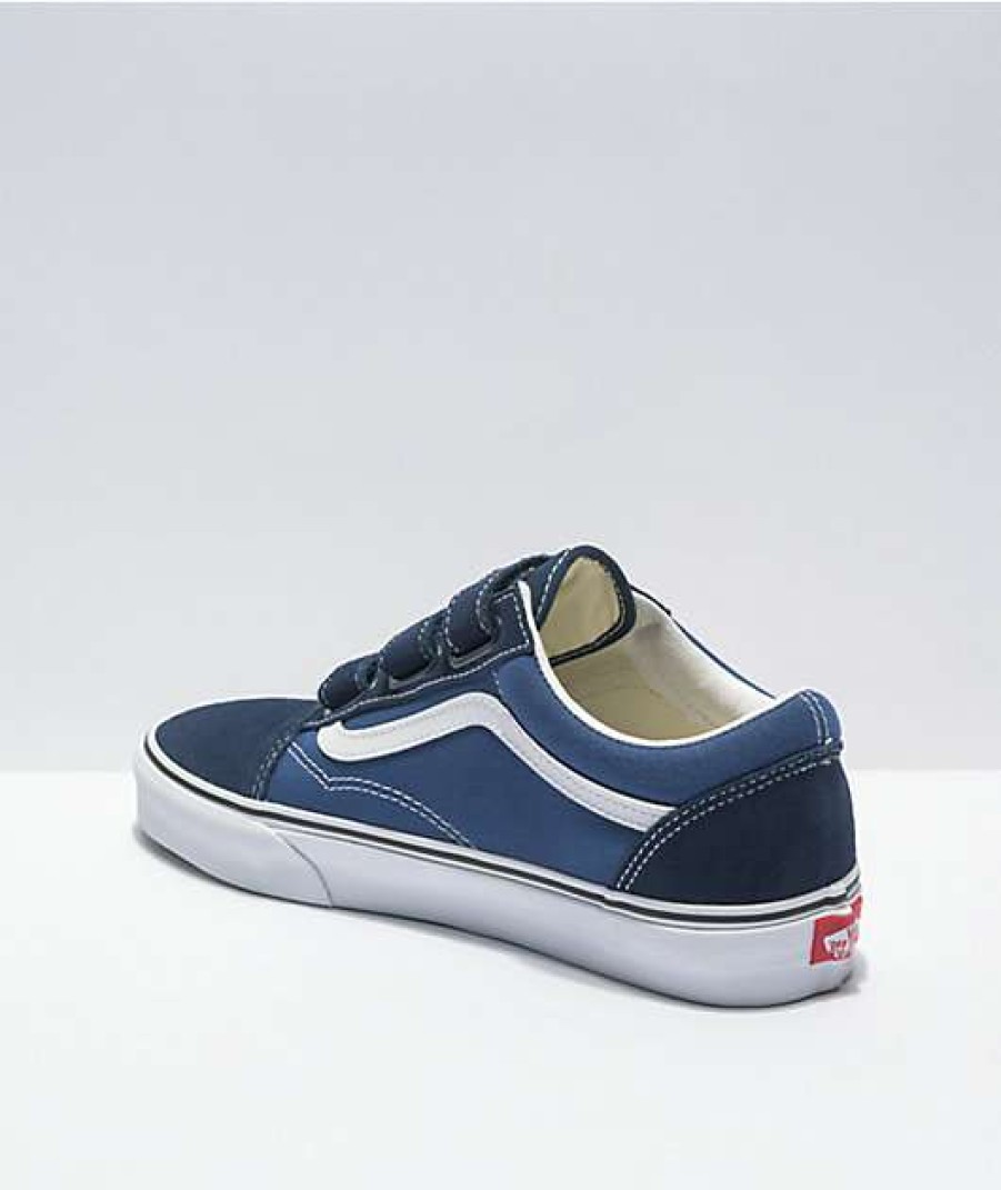 Vans * | Vans Old Skool V Dress Blue & Navy Skate Shoes Promotions