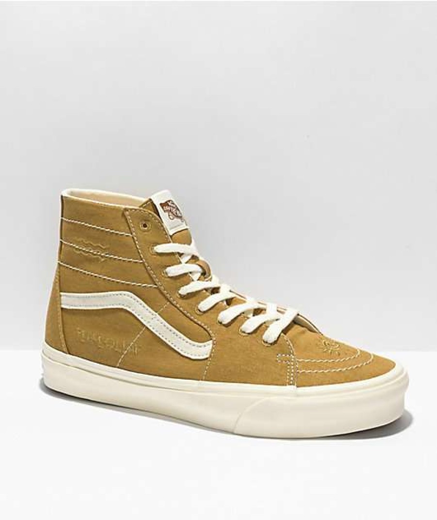 Vans * | Vans Sk8-Hi Tapered Eco Theory Mustard Gold & True White Skate Shoes Promotions