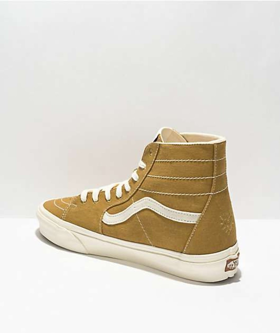 Vans * | Vans Sk8-Hi Tapered Eco Theory Mustard Gold & True White Skate Shoes Promotions