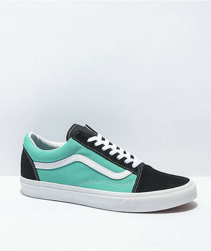 Vans * | Vans Old Skool Black & Waterfall Skate Shoes Promotions