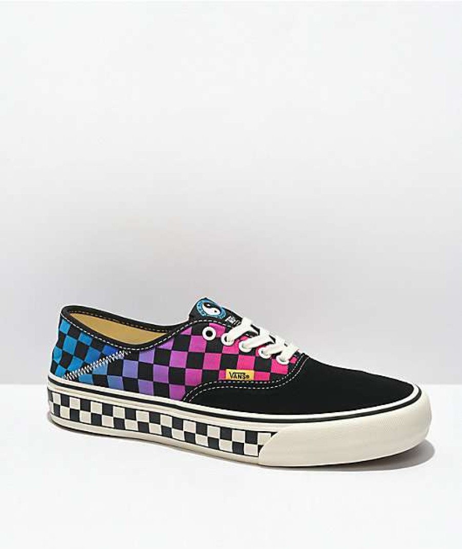 Vans * | Vans X T&C Surf Designs Authentic Sf Checkerboard Gradient Skate Shoes Promotions