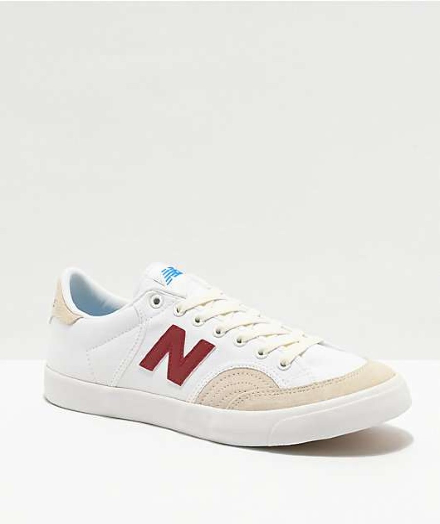 Skate Shoes * | New Balance Numeric 212 White & Burgundy Skate Shoes Outlet