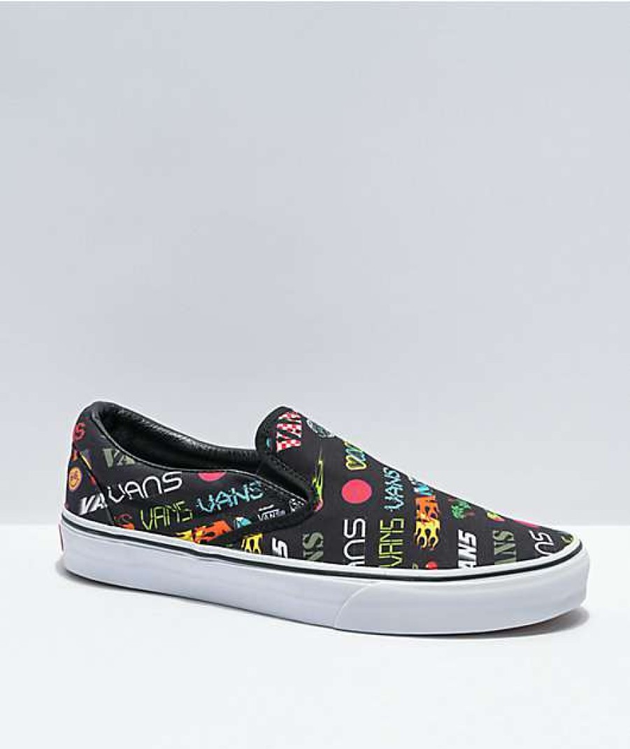 Vans * | Vans Slip-On Disrupt Black & White Skate Shoes Promotions