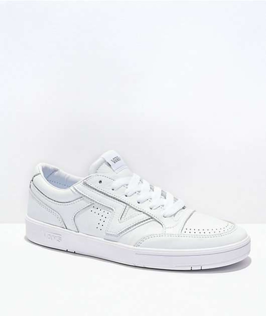 Vans * | Vans Lowland Comfycush Leather White Skate Shoes Promotions