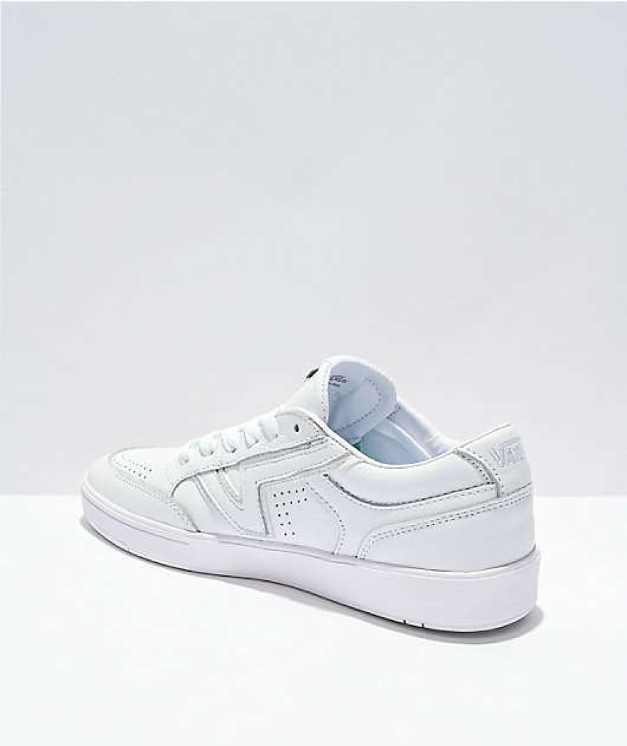 Vans * | Vans Lowland Comfycush Leather White Skate Shoes Promotions