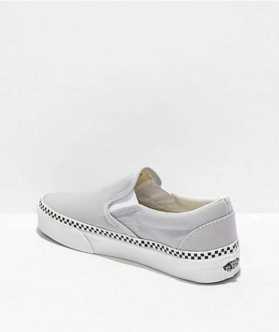 Vans * | Vans Slip-On Checkerboard Foxing Grey Dawn Skate Shoes Promotions