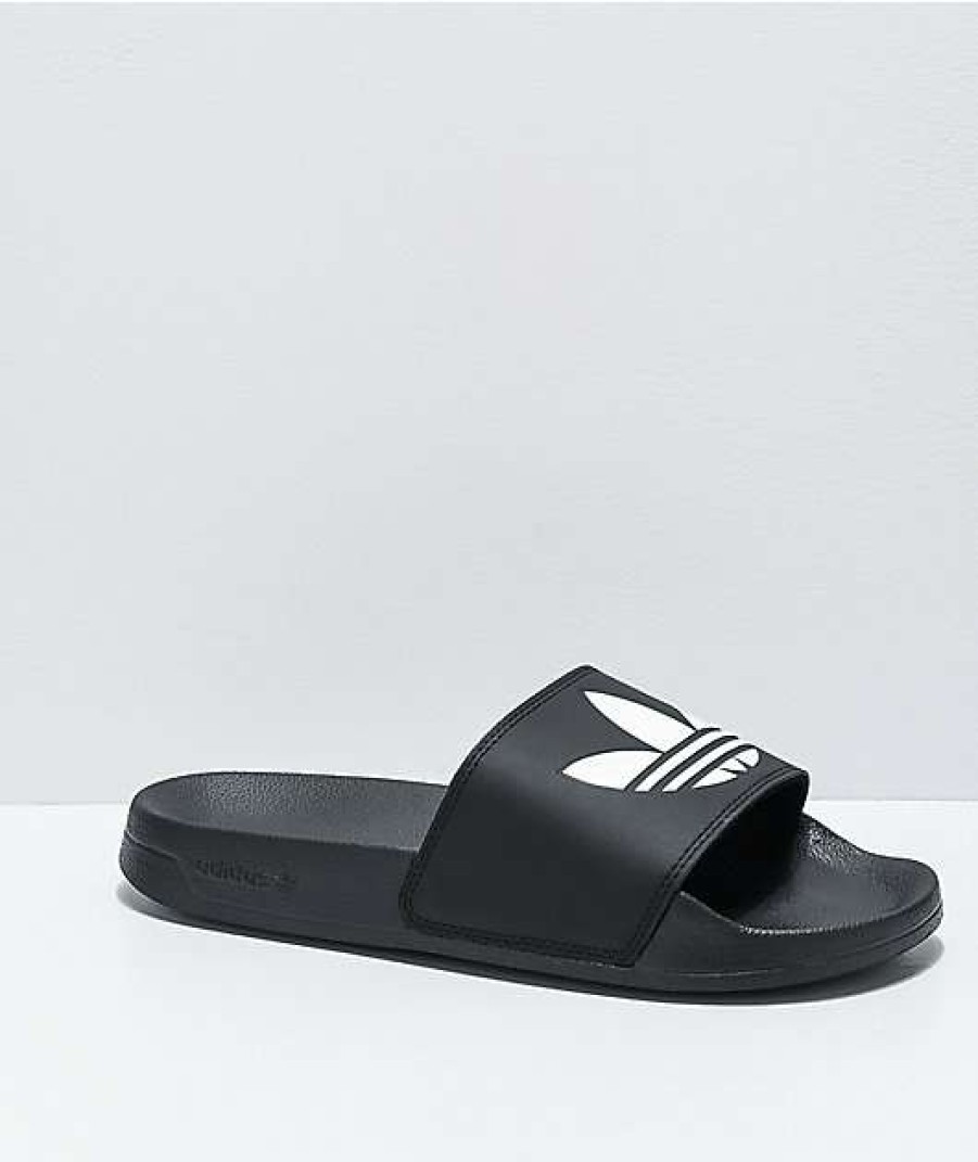 Shoes * | Adidas Adilette Lite Black & White Slide Sandals Promotions