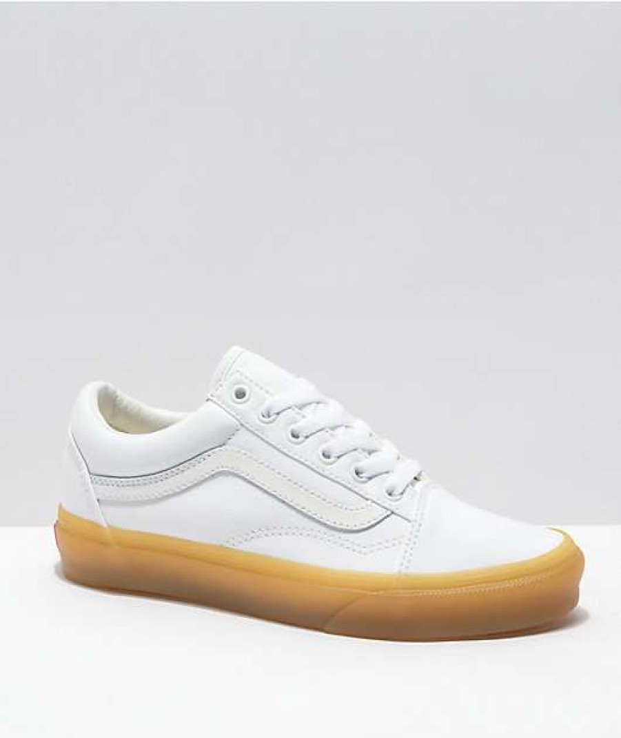 Vans * | Vans Old Skool White & Gum Skate Shoes Promotions