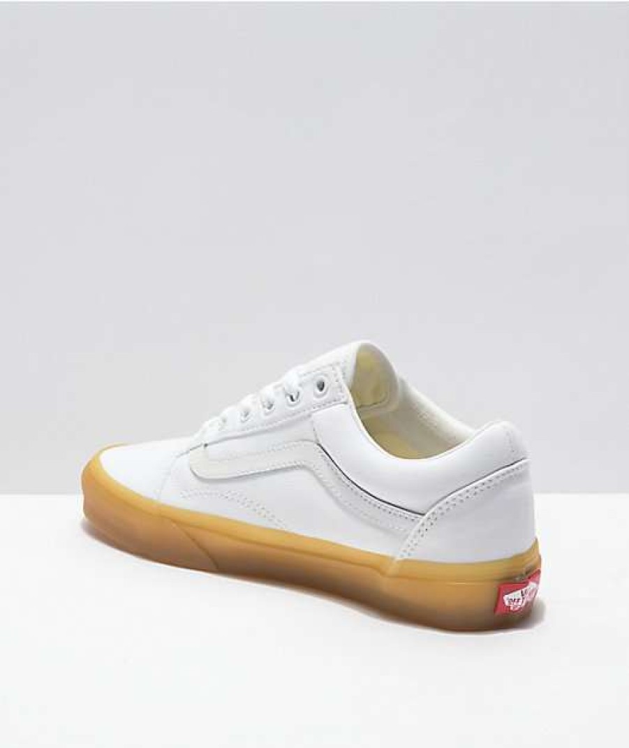 Vans * | Vans Old Skool White & Gum Skate Shoes Promotions