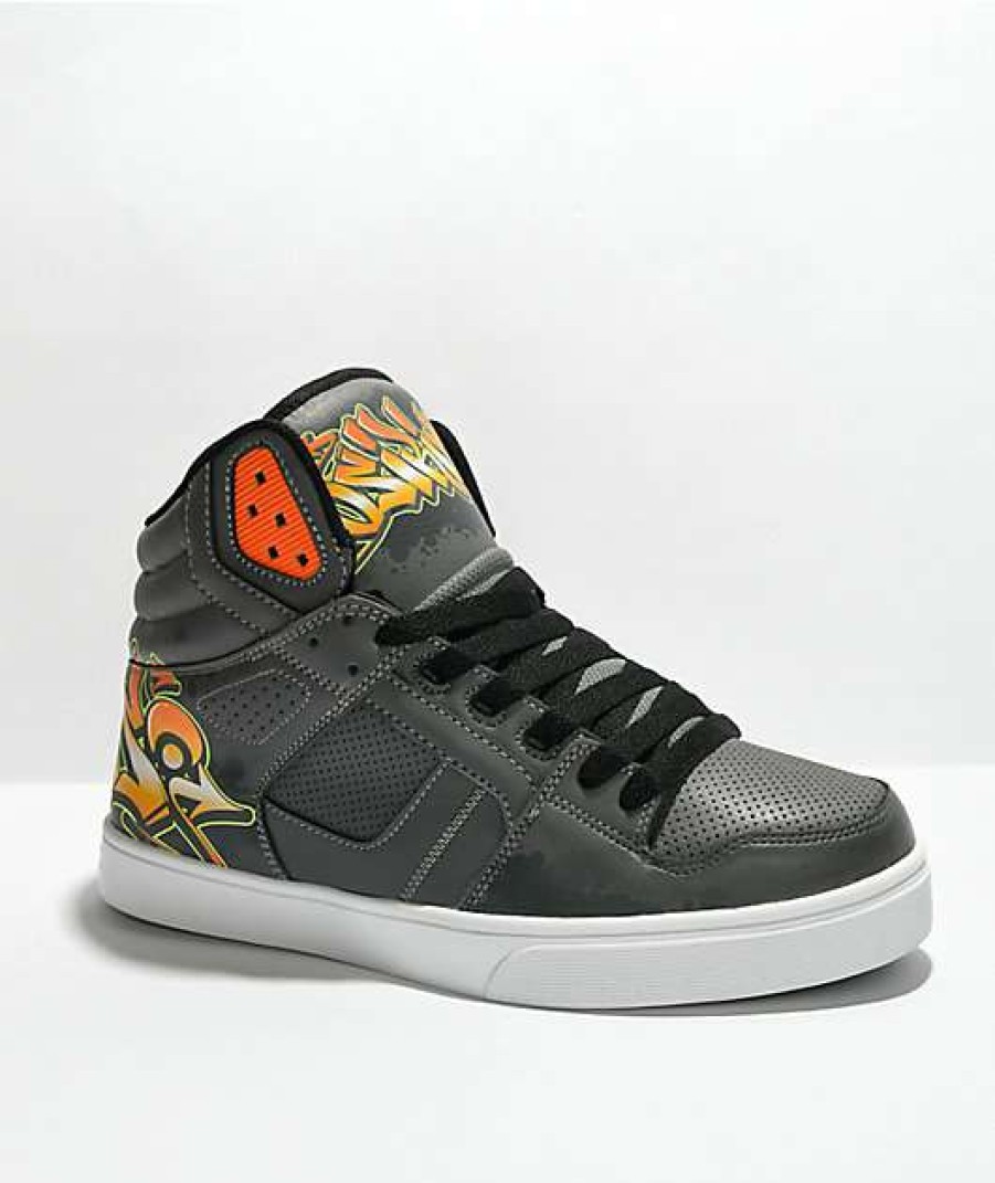 Sneakers * | Osiris Clone Sweyda Charcoal & Orange Skate Shoes Outlet