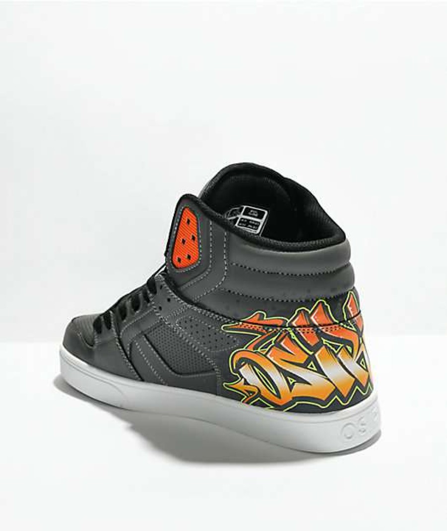 Sneakers * | Osiris Clone Sweyda Charcoal & Orange Skate Shoes Outlet