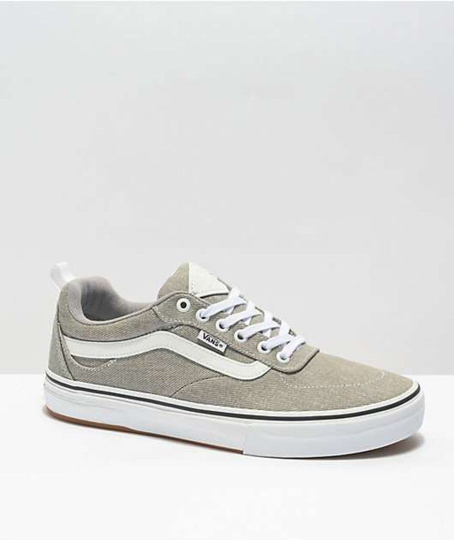 Vans * | Vans Skate Kyle Walker Grey & White Denim Skate Shoes Promotions