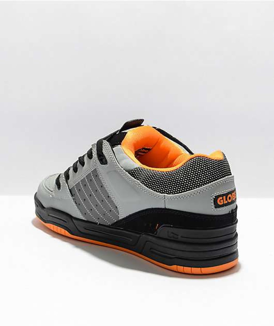 Shoes * | Globe Fusion Black, Grey, & Orange Skate Shoes Outlet