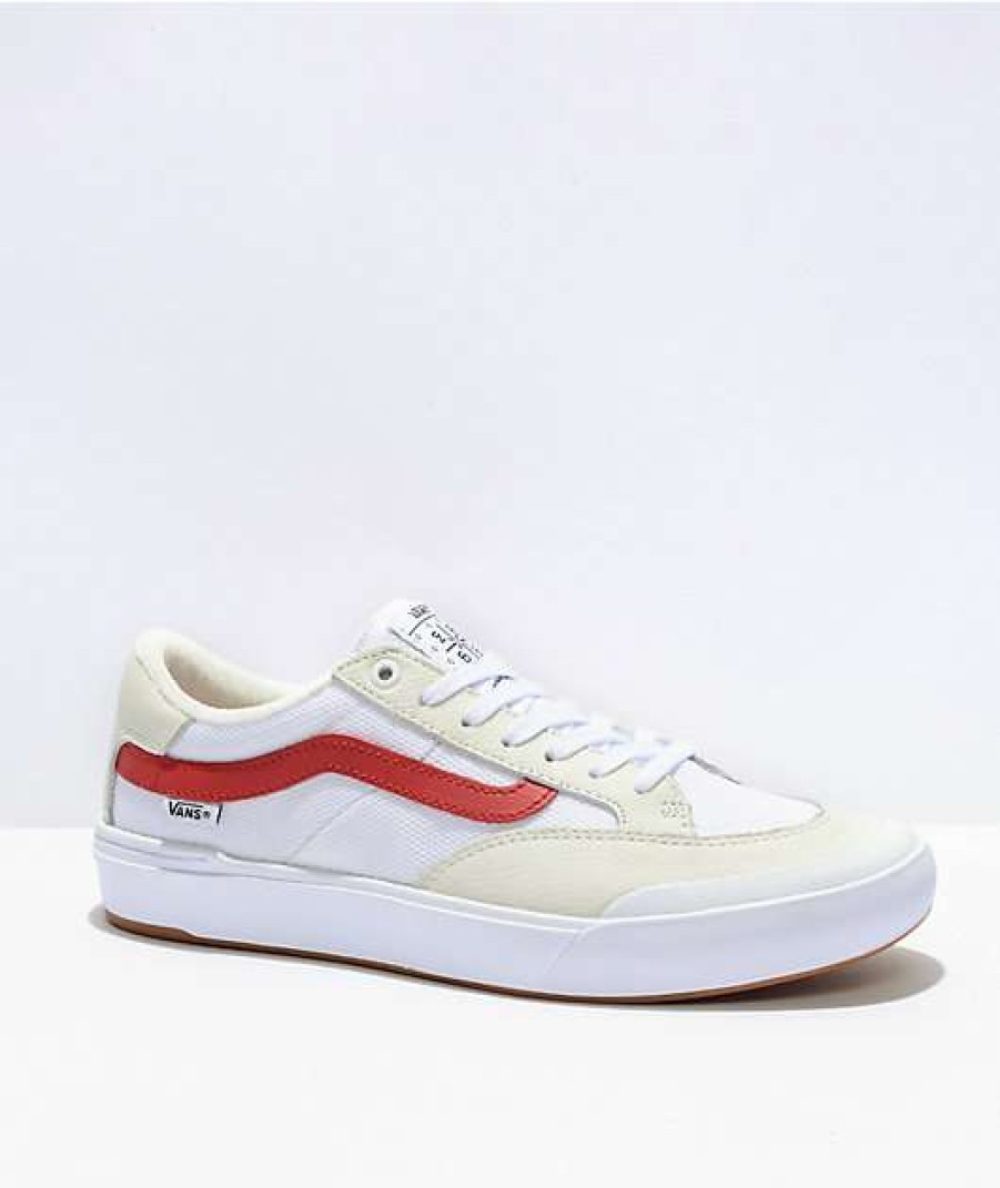 Vans * | Vans Skate Berle White & Chili Pepper Skate Shoes Promotions