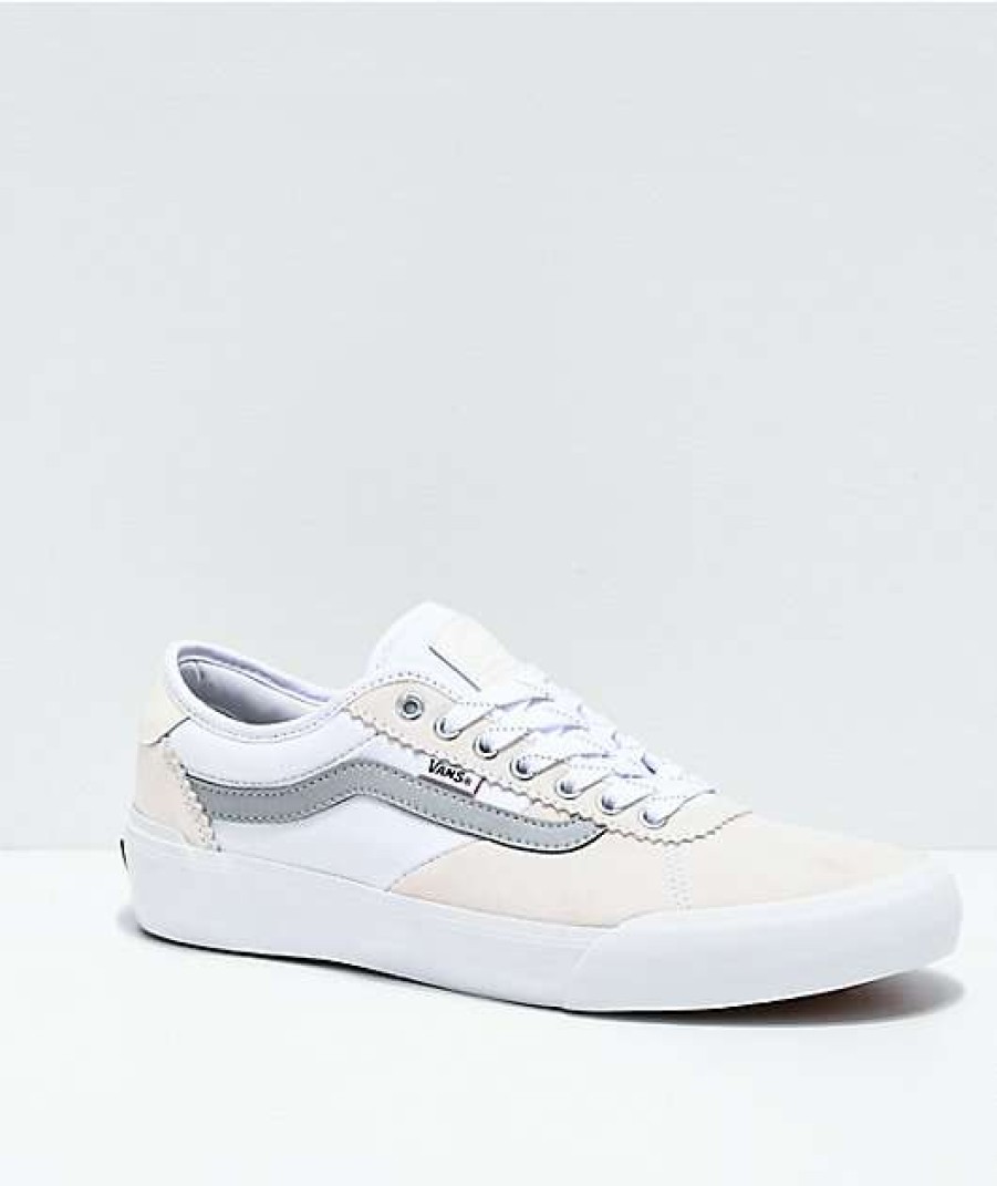 Vans * | Vans Skate Chima Reflective Grey & White Skate Shoes Promotions