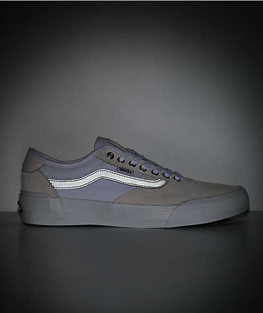 Vans * | Vans Skate Chima Reflective Grey & White Skate Shoes Promotions