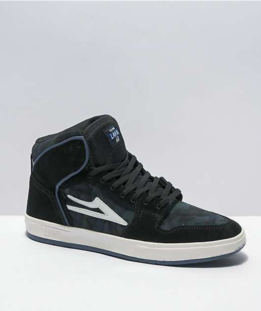 Skate Shoes * | Lakai Telford Black, Blue, & Camp Suede Skate Shoes Outlet