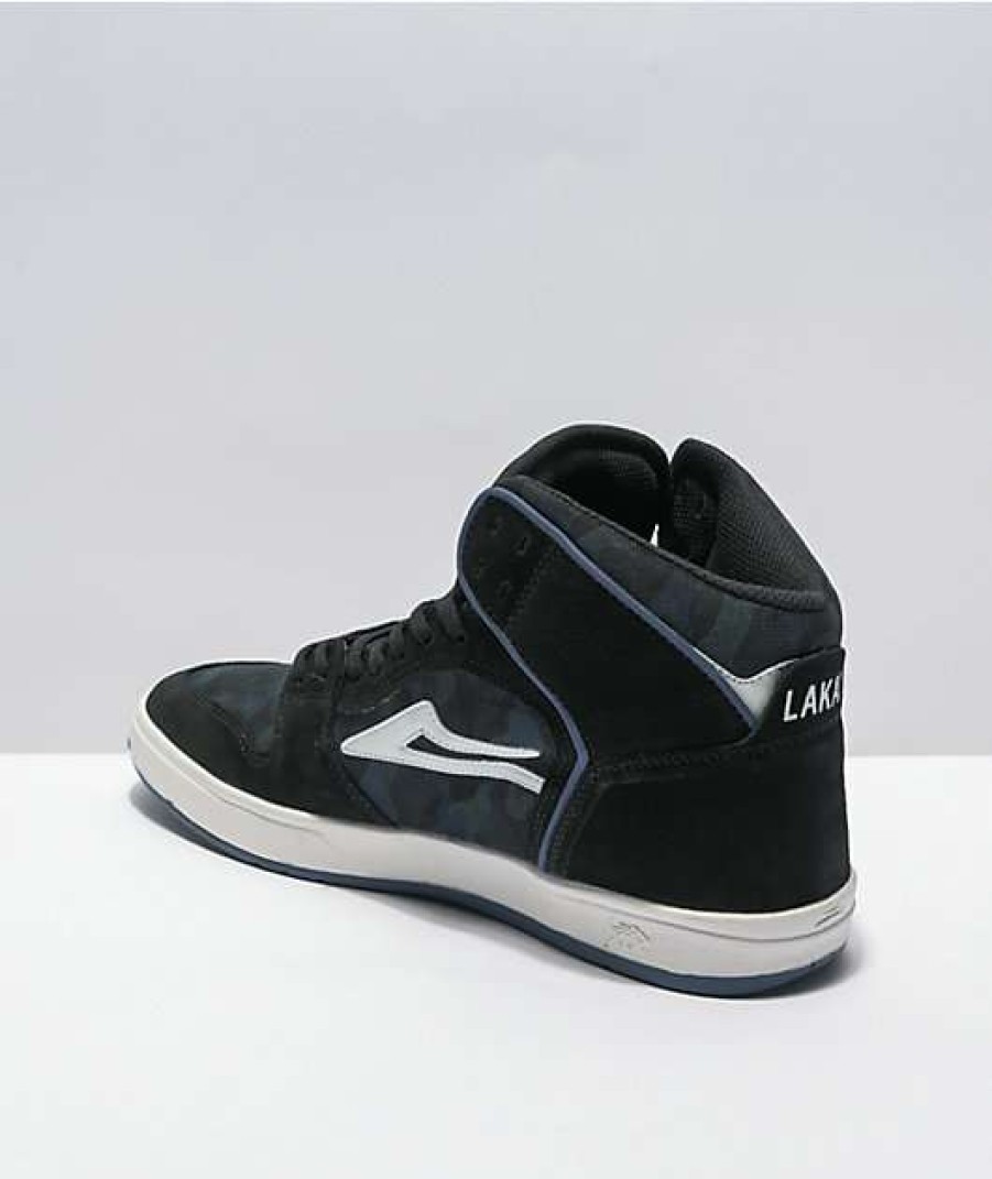 Skate Shoes * | Lakai Telford Black, Blue, & Camp Suede Skate Shoes Outlet