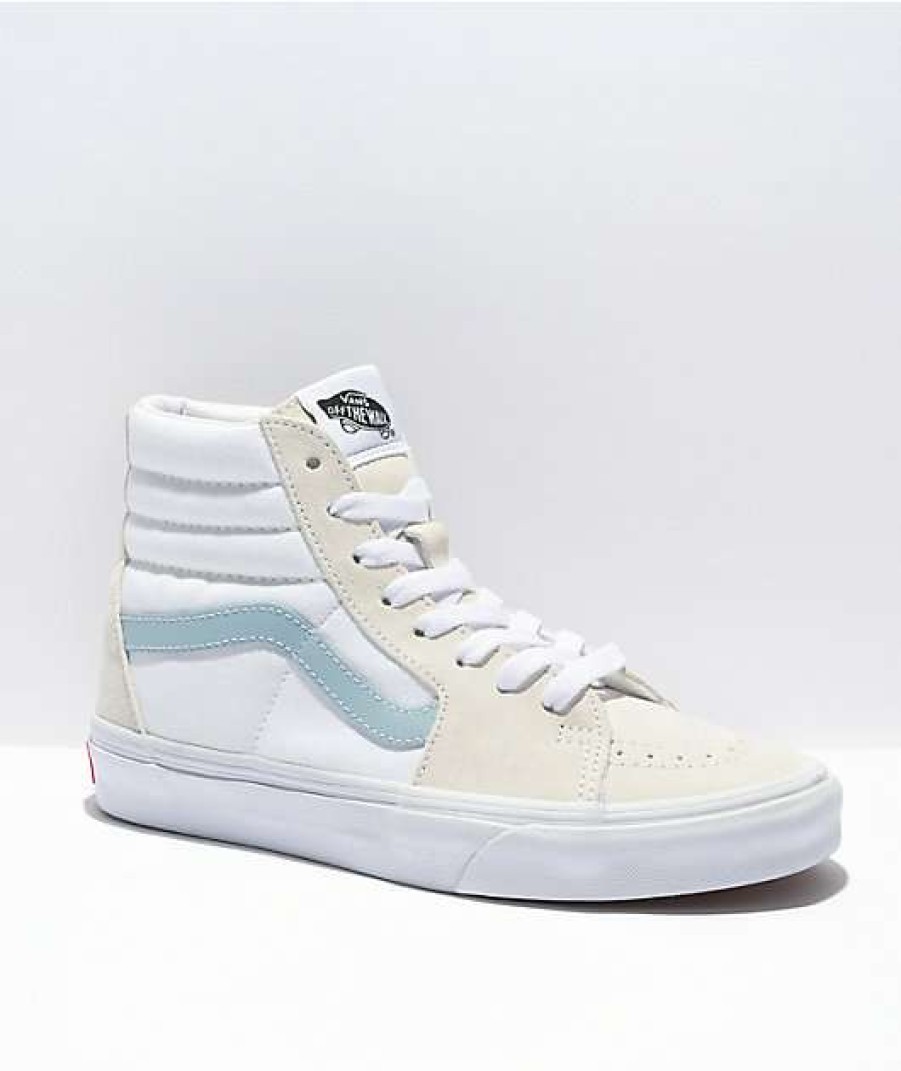 Vans * | Vans Sk8-Hi Sky Blue & White Skate Shoes Promotions