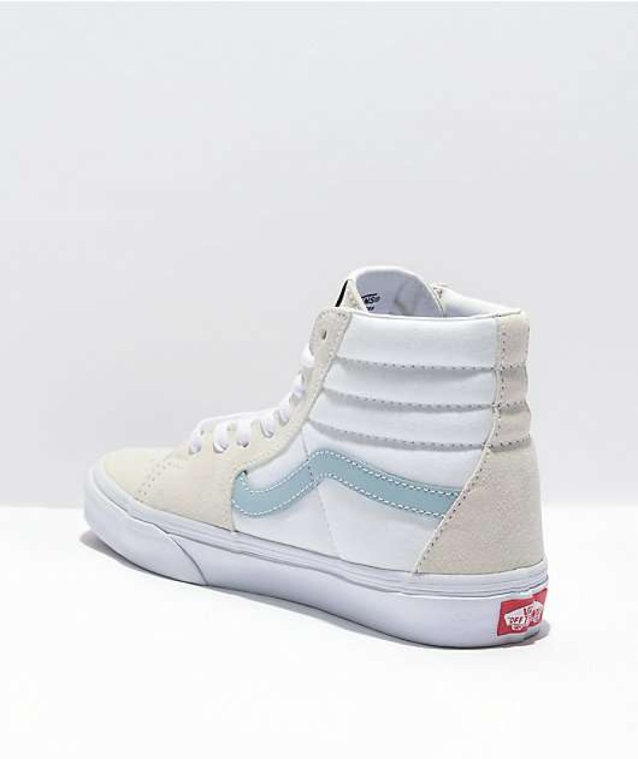 Vans * | Vans Sk8-Hi Sky Blue & White Skate Shoes Promotions