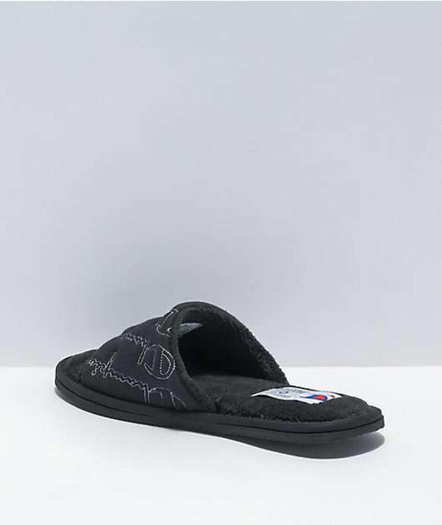 Shoes * | Champion Women'S Hotel Black Slippers Outlet