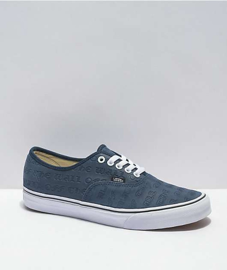 Vans * | Vans Authentic Deboss Otw Dress Blues Skate Shoes Promotions