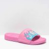 Sandals * | Ripndip Lord Nermal Pink & Blue Flame Slides Outlet